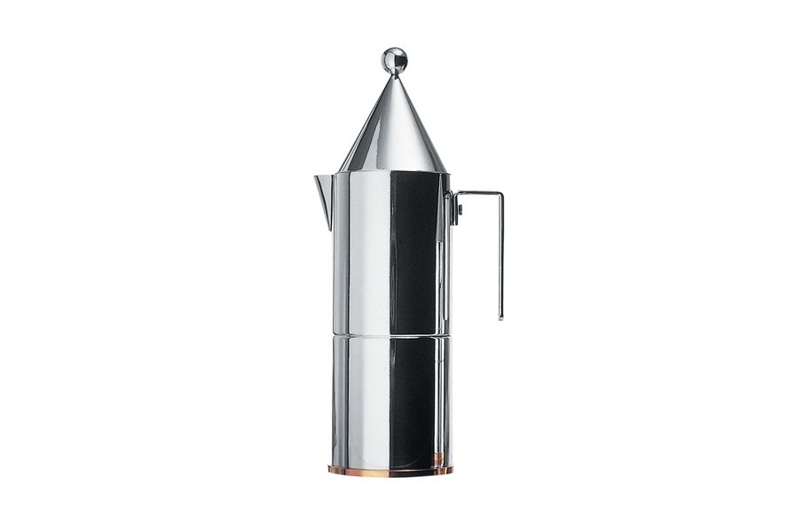 La Conica - Caffettiera espresso 3 tazze in acciaio con fondo in rame