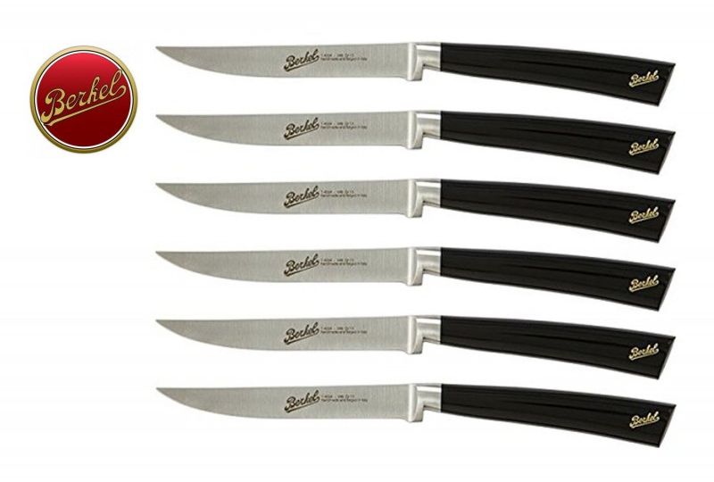 Conf. 6 coltelli bistecca Elegance nero